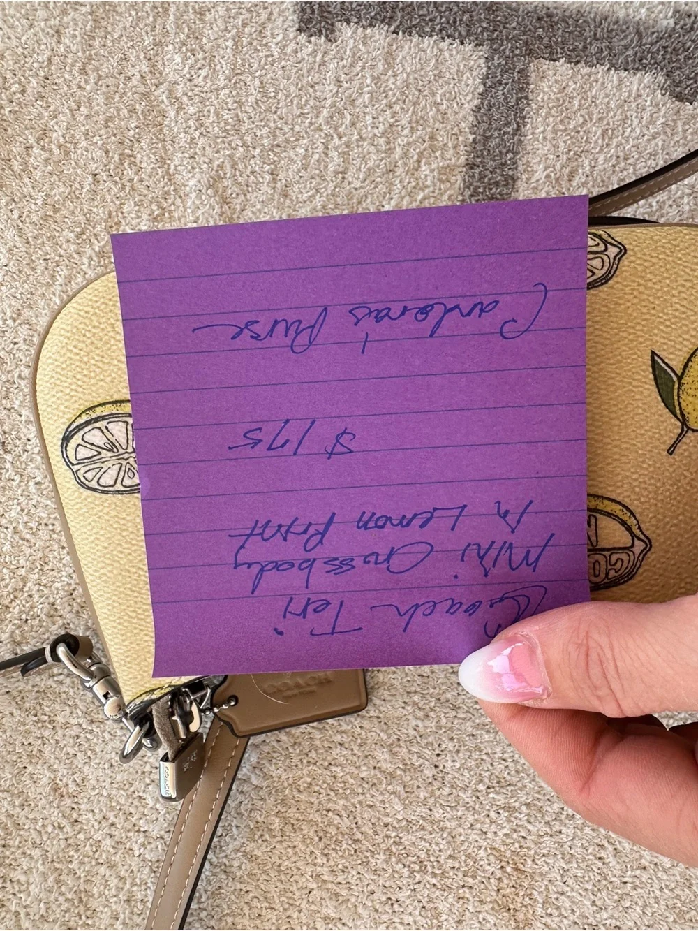 Coach Yellow Lemon Print Crossbody Bag